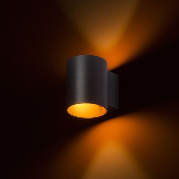 TUBA W fali lámpa matt fekete/aranysárga  230V LED G9 5W