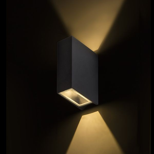 UKKO fali lámpa fekete 230V LED 2x3W 55° IP54 3000K