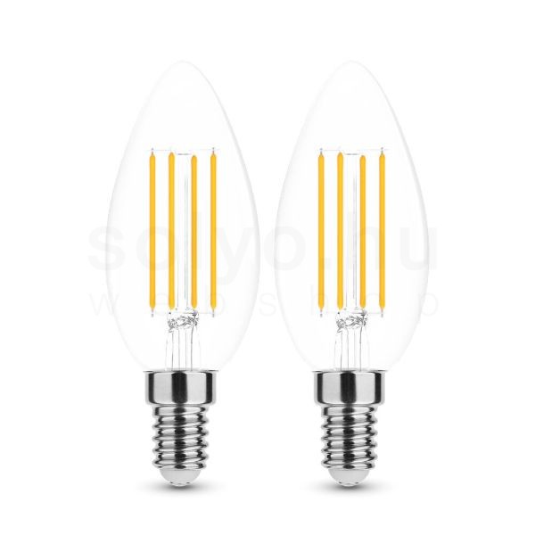 2 DB.LED Filament Canlde C35 7W E14 360° 2700K (806 lumen) szabályozható