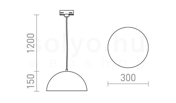 GLADYS 30 három áramkörös sínre fekete/aranysárga 230V LED E27 15W