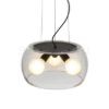 AMANDA függő lámpa matt fekete tiszta üveg 230V LED E27 3x15W
