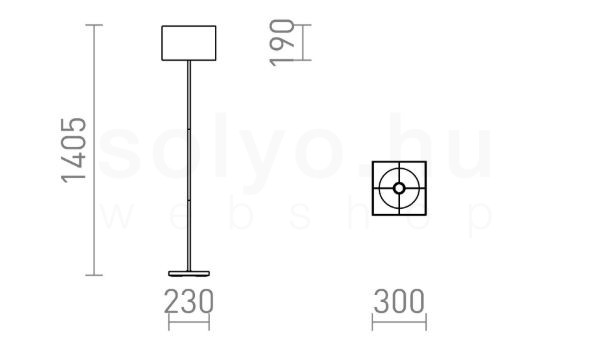 NYC/TEMPO 30/19 állólámpa  Polycotton fehér/króm 230V LED E27 15W