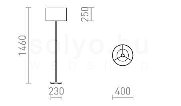 NYC/RON 40/25 állólámpa  Chintz világosszürke/króm 230V LED E27 15W