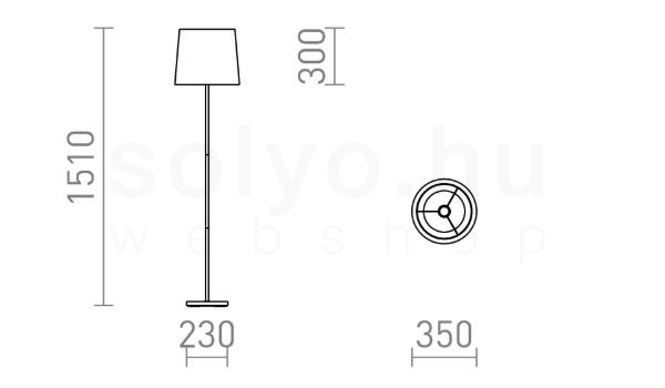 NYC/CONNY 35 állólámpa  Monaco petróleum kék/ezüst PVC/króm 230V LED E27 15W