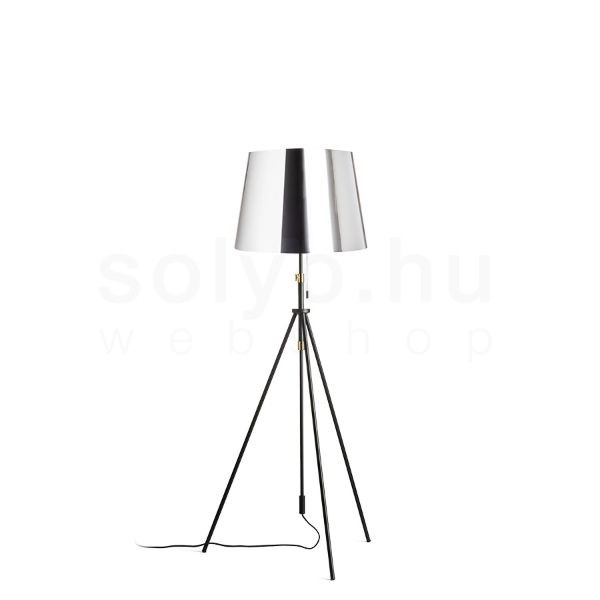 LUTON/ILUSION állólámpa  krómozott fólia/fekete/fém 230V LED E27 15W