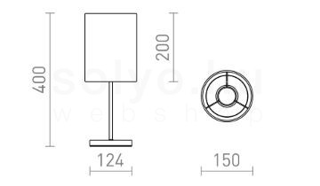 NYC/RON 15/20 asztali lámpa  Polycotton fekete/króm 230V LED E27 15W
