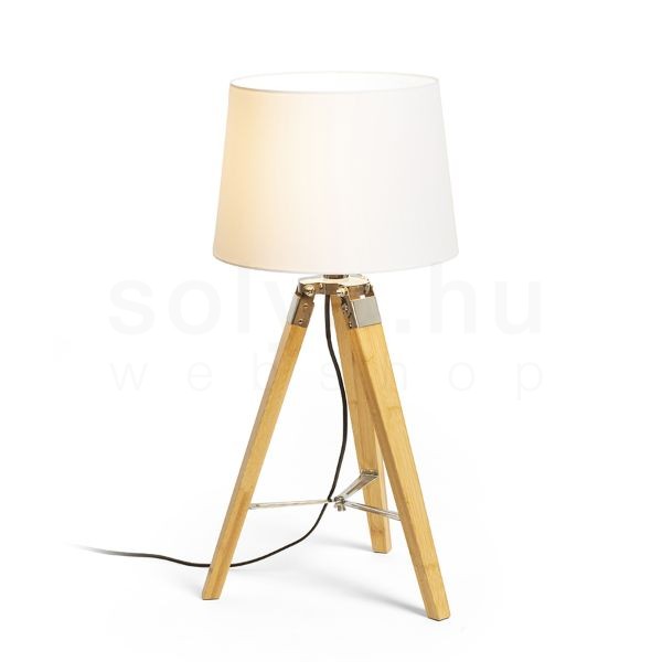 ALVIS/AMBITUS 30 asztali lámpa  Polycotton fehér/bambusz 230V LED E27 15W