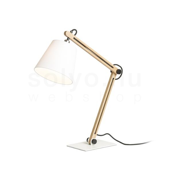 NIZZA asztali lámpa Polycotton fehér/fa 230V LED E14 7W