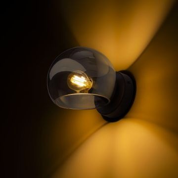 SOLARIS felületre szerelhető füstös üveg/fekete 230V LED E14 7W