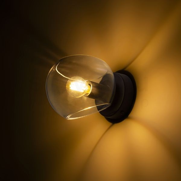 SOLARIS felületre szerelhető tiszta üveg/fekete 230V LED E14 7W