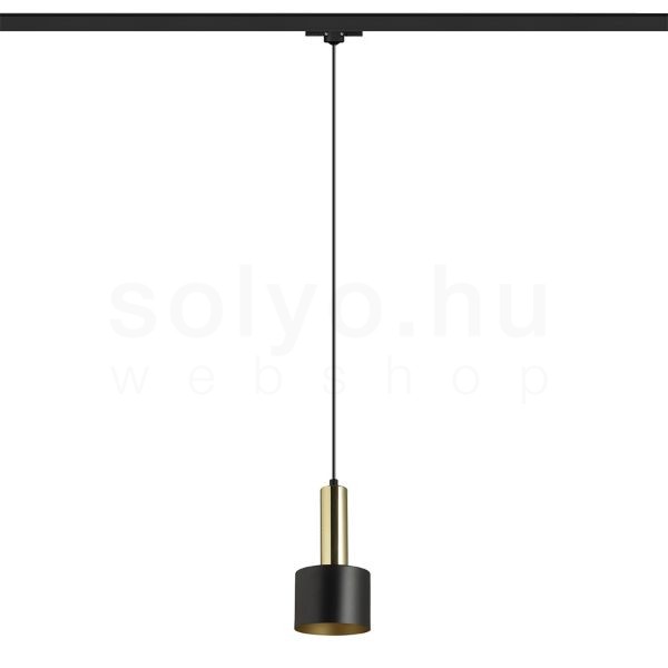 GIULIA 12 három áramkörös sínre fekete/aranybarna sárgaréz 230V LED E27 11W