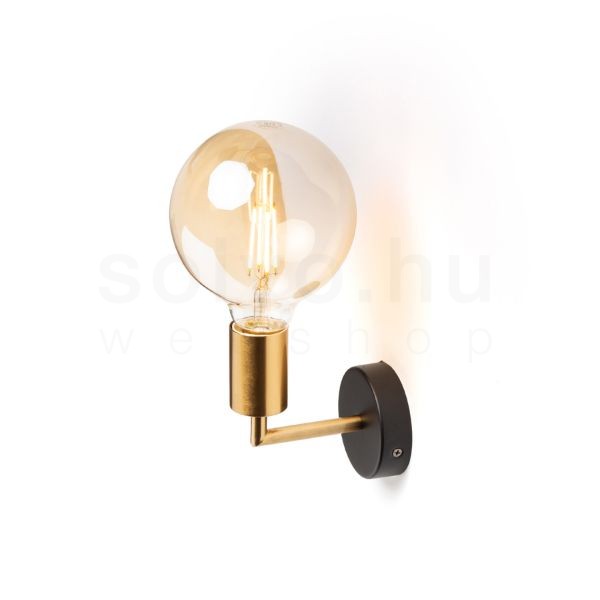 ARAQ fali lámpa  szálcsiszolt sárgaréz/fekete 230V LED E27 15W