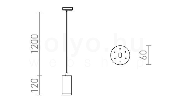BELENOS egyfázisú áramkörös sínre függő lámpa fehér  230V LED GU10 9W