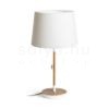KEITH/AMBITUS 30 asztali lámpa USB-vel  Polycotton fehér/bükk 230V LED E27 15W