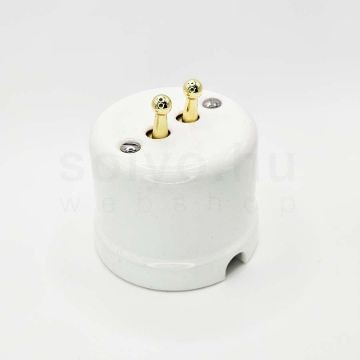 Porcelán billenő kapcsoló, falonkívüli, fehér, dupla alternatív, 106+6 MOTO
