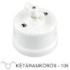 Fehér Porcelán Forgókapcsoló – Két Áramkörös (Csillárkapcsoló, 105)
