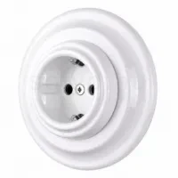 Fehér porcelán konnektor, falba süllyesztett kerettel - BONOLO