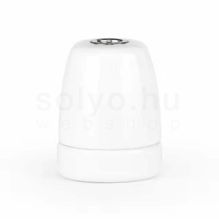 Fehér E27 egyenes porcelán foglalat M10×1 rögzítéssel