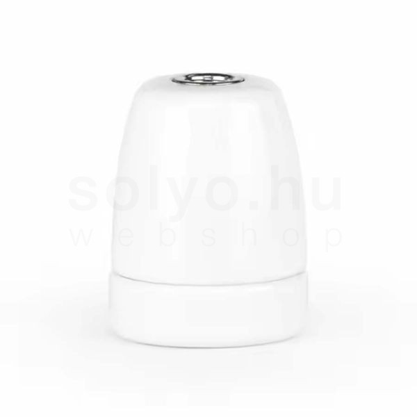 Fehér E27 egyenes porcelán foglalat M10×1 rögzítéssel