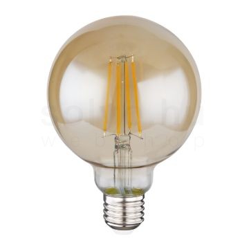 G95 LED dekor izzó borostyán üveg búráva