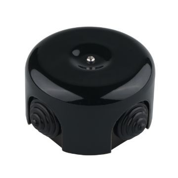 Fekete porcelán falonkívüli kötődoboz 90x45mm